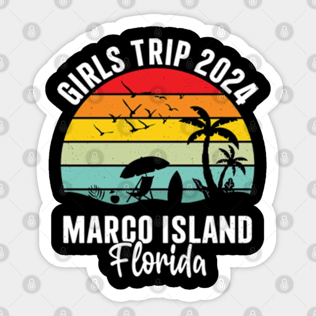 Girls Trip 2024 Marco Island Florida Palm Tree Sticker by RiseInspired